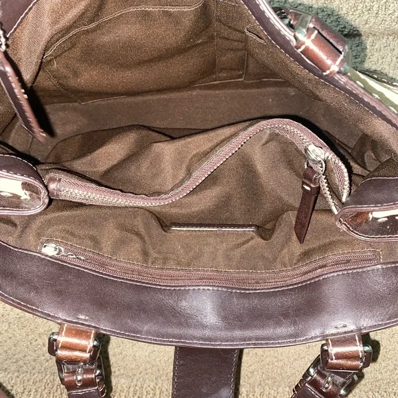 Coach hamptons maddison suede leaterh carryall satchel - Picture 4 of 11